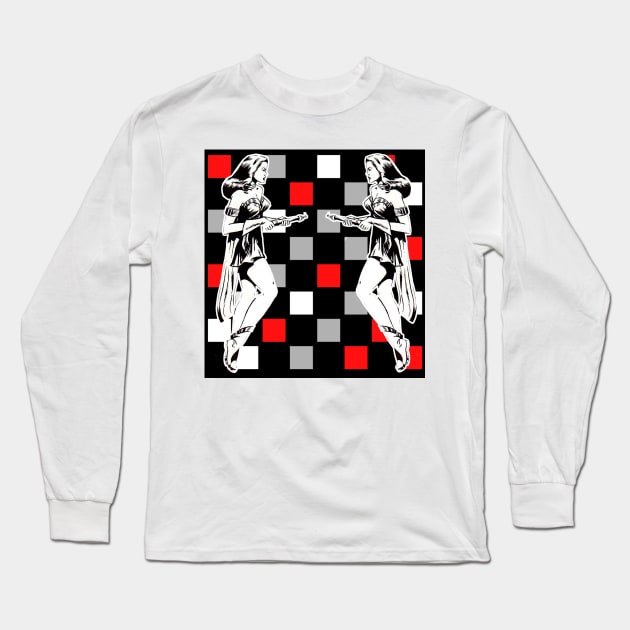 Chess and Armed Warrior Women Long Sleeve T-Shirt by Marccelus